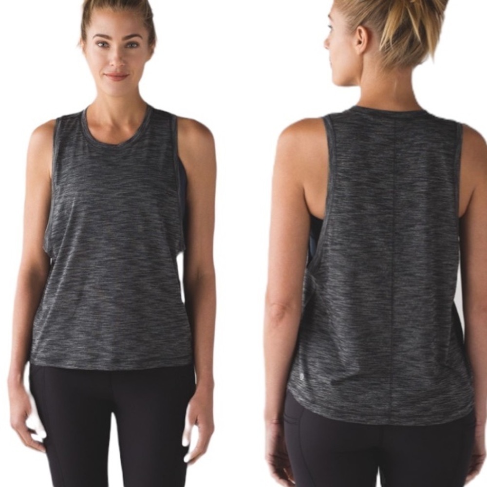 Lululemon Cardio Squad Tank II Heathered Black 6